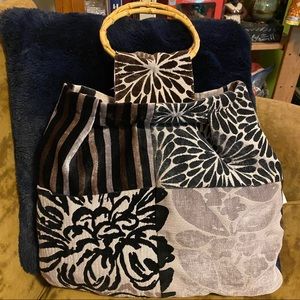 Vintage handmade velvet patchwork upholstery bag